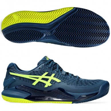 Asics Gel Resolution 9 Clay mako blue safety yellow heren 2024