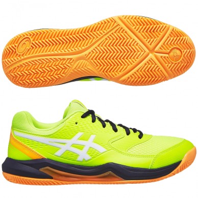 Asics Gel Dedicate 8 Padel safety yellow white heren 2024
