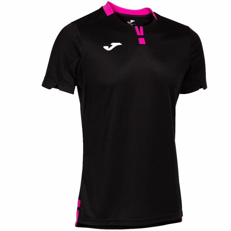 Joma Ranking zwarte roze fluor t-shirt Joma Ranking zwarte roze fluor t-shirt