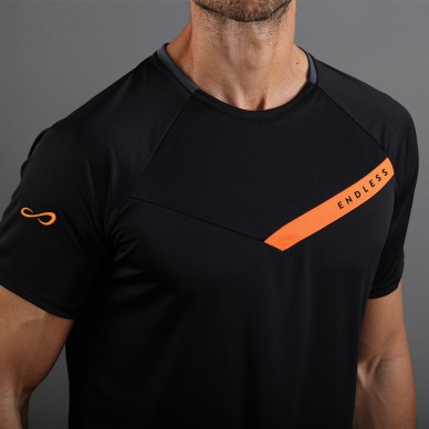 Endless Tracer zwart oranje t-shirt