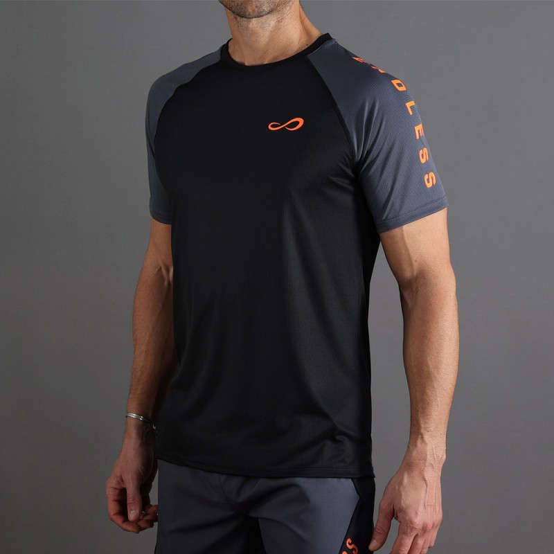 Endless Feisty Iconic T-shirt zwart oranje Endless Feisty Iconic T-shirt zwart oranje