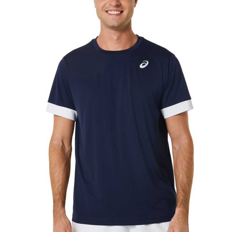 Asics Court SS Top donkerblauw t-shirt Asics Court SS Top donkerblauw t-shirt