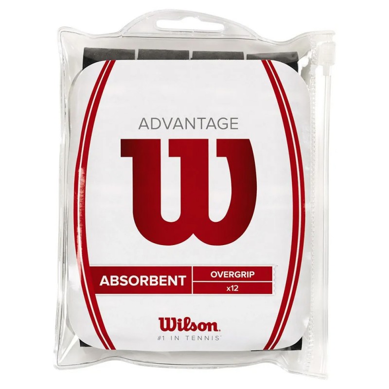 Wilson overgrips Advantage 12PK zwart Wilson overgrips Advantage 12PK zwart