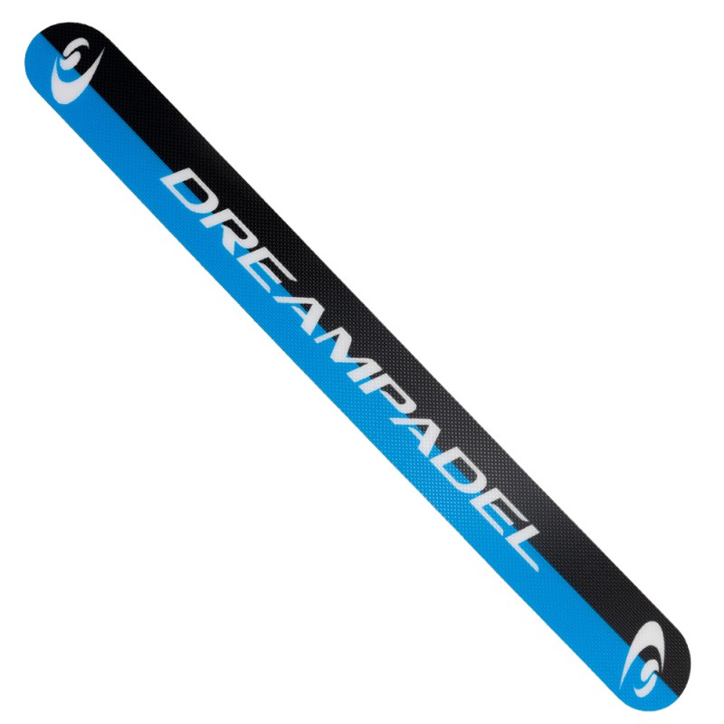 Dreampadel Beschermer strepen logo zwart blauw Dreampadel Beschermer strepen logo zwart blauw