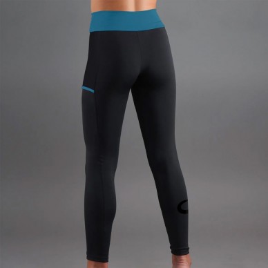 Endless Cross Pocket zwarte petroleum tights