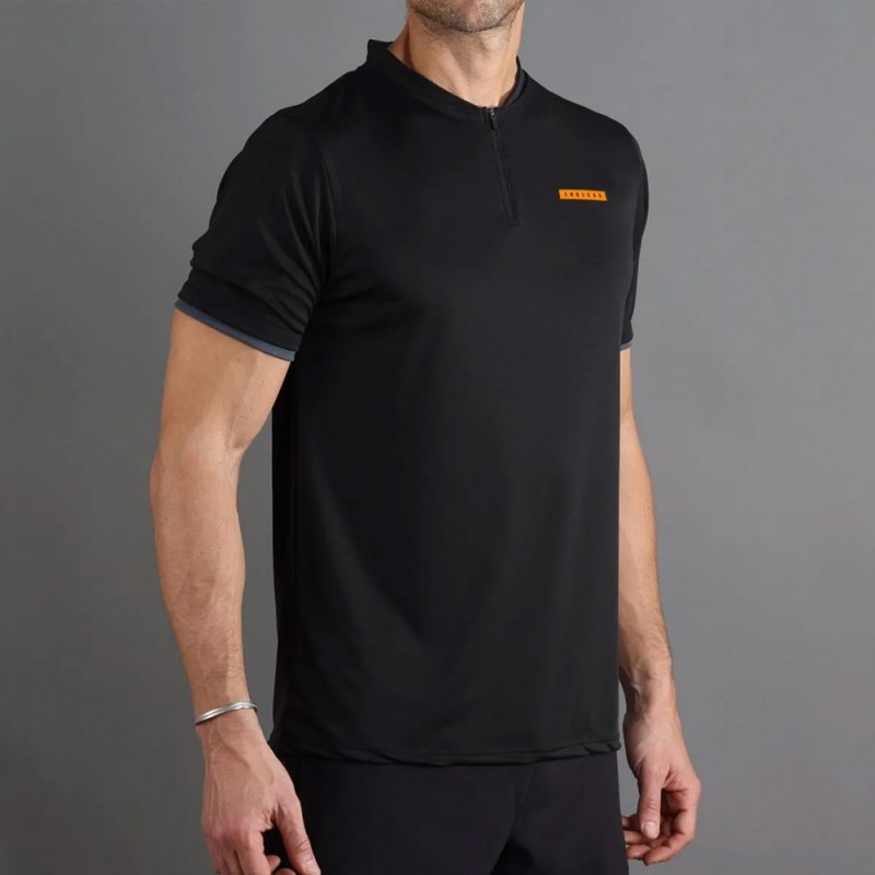 Endless Bravery zwart oranje polo Endless Bravery zwart oranje polo