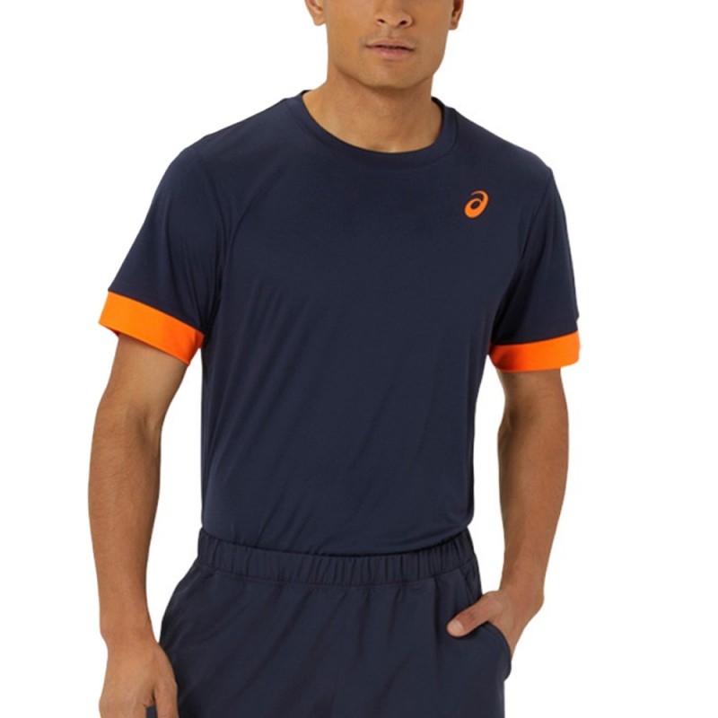 Asics Men Court SS Top donkerblauwe t-shirt Asics Men Court SS Top donkerblauwe t-shirt