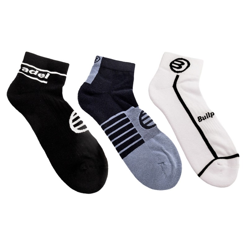 Bullpadel BP2410L zwarte blauwe schaduw sokken Bullpadel BP2410L zwarte blauwe schaduw sokken
