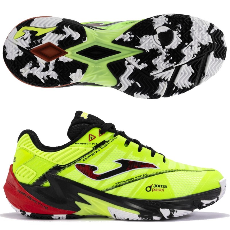 Joma Open Men 2411 yellow fluorine heren 2024 Joma Open Men 2411 yellow fluorine heren 2024