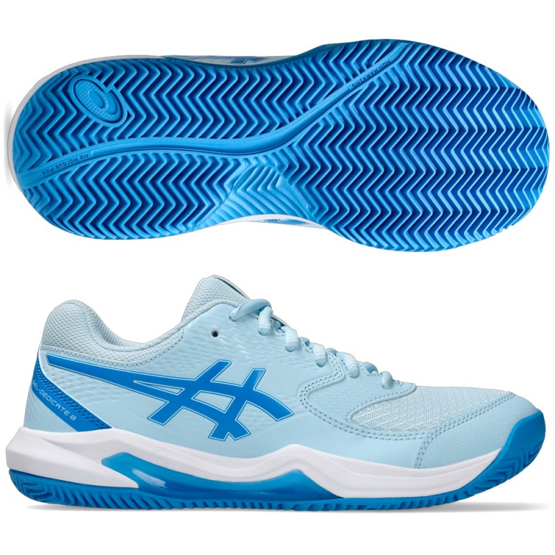 Asics Gel Dedicate 8 Clay Light Blue Coast dames 2025 Asics Gel Dedicate 8 Clay Light Blue Coast dames 2025