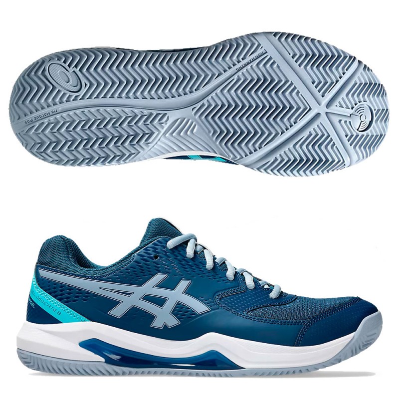 Asics Gel Dedicate 8 Padel Mako Blue Grey Blue heren 2025 Asics Gel Dedicate 8 Padel Mako Blue Grey Blue heren 2025
