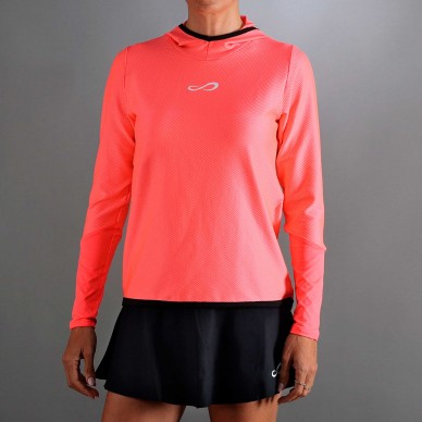 Endless Breath Line Bright Coral hoodie