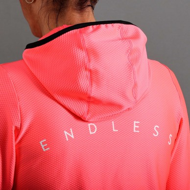 Endless Breath Line Bright Coral hoodie