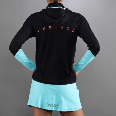 Endless Breath Line Black Aqua hoodie