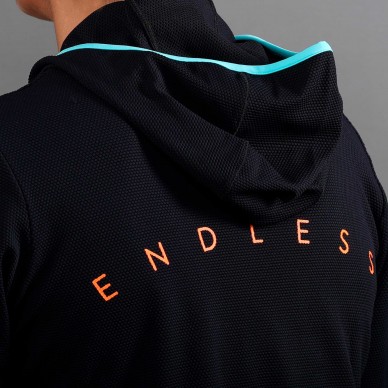 Endless Breath Line Black Aqua hoodie