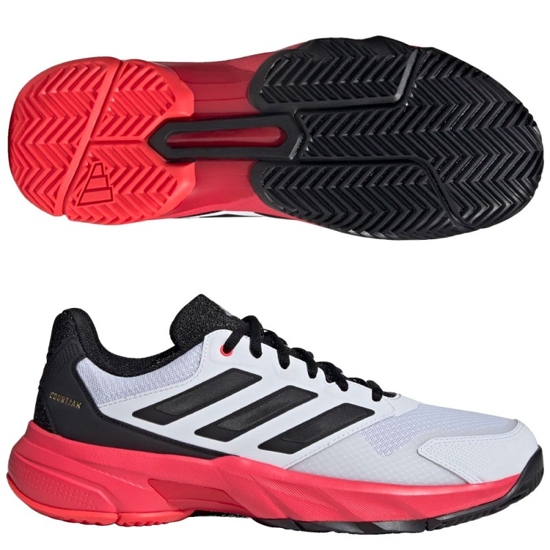 Adidas Courtjam Control M FTWR Wit Lucid Red heren 2025 Adidas Courtjam Control M FTWR Wit Lucid Red heren 2025