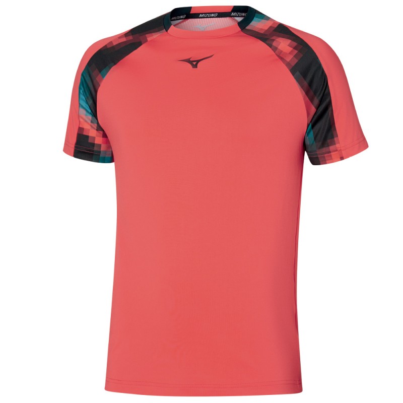 Mizuno Tennis Shadow Tee rood T-shirt