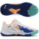 Puma Nova Smash wit levendig blauw 2025 padelschoenen
