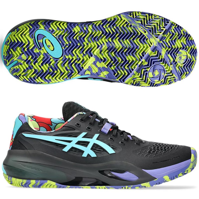Asics Gel Resolution X Padel L. E. Black Energy Aqua heren 2025 Asics Gel Resolution X Padel L. E. Black Energy Aqua heren 2025