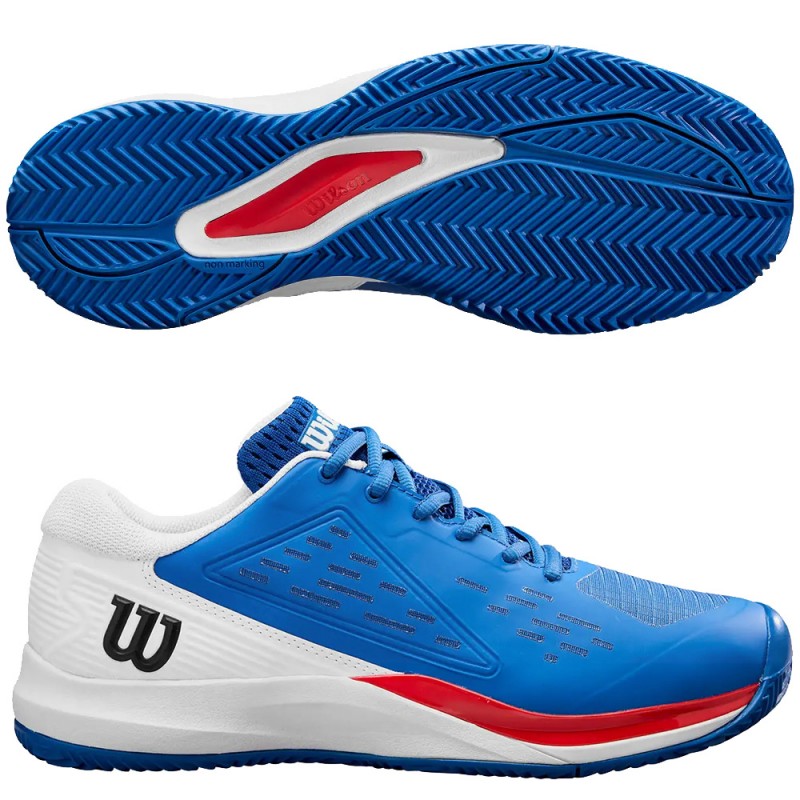 Wilson Rush Pro Ace Clay Blue White heren 2025 Wilson Rush Pro Ace Clay Blue White heren 2025