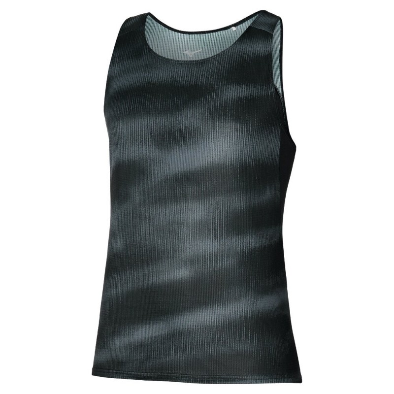 Mizuno Dryaeroflow Graphic Tank zwarte T-shirt Mizuno Dryaeroflow Graphic Tank zwarte T-shirt