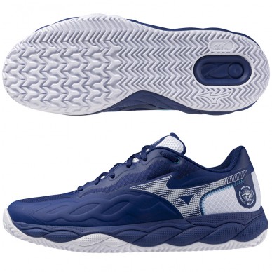 Mizuno Wave Enforce Court CC bellwether blue white heren 2025