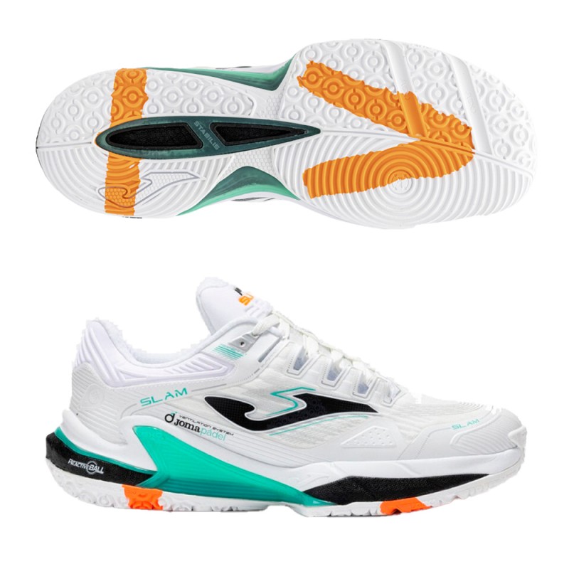 Joma Slam Men 2502 white turquoise heren 2025 Joma Slam Men 2502 white turquoise heren 2025