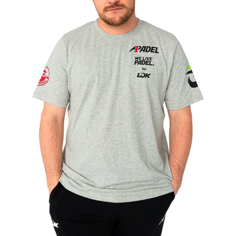 Lok Bridger A1Padel lichtgrijs T-shirt Lok Bridger A1Padel lichtgrijs T-shirt