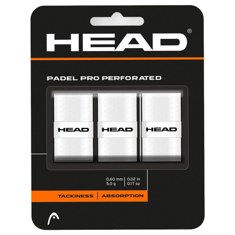 Overgrips Head Padel Pro Geperforeerd 3 Pack wit Overgrips Head Padel Pro Geperforeerd 3 Pack wit