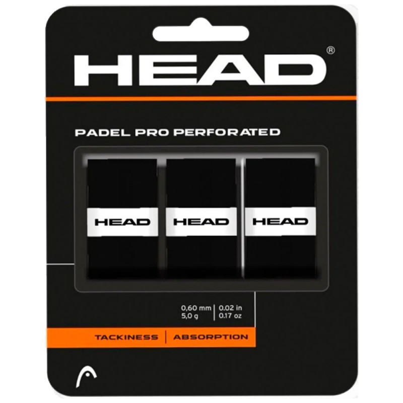 Overgrips Head Padel Pro Perforated 3 Pack zwart Overgrips Head Padel Pro Perforated 3 Pack zwart