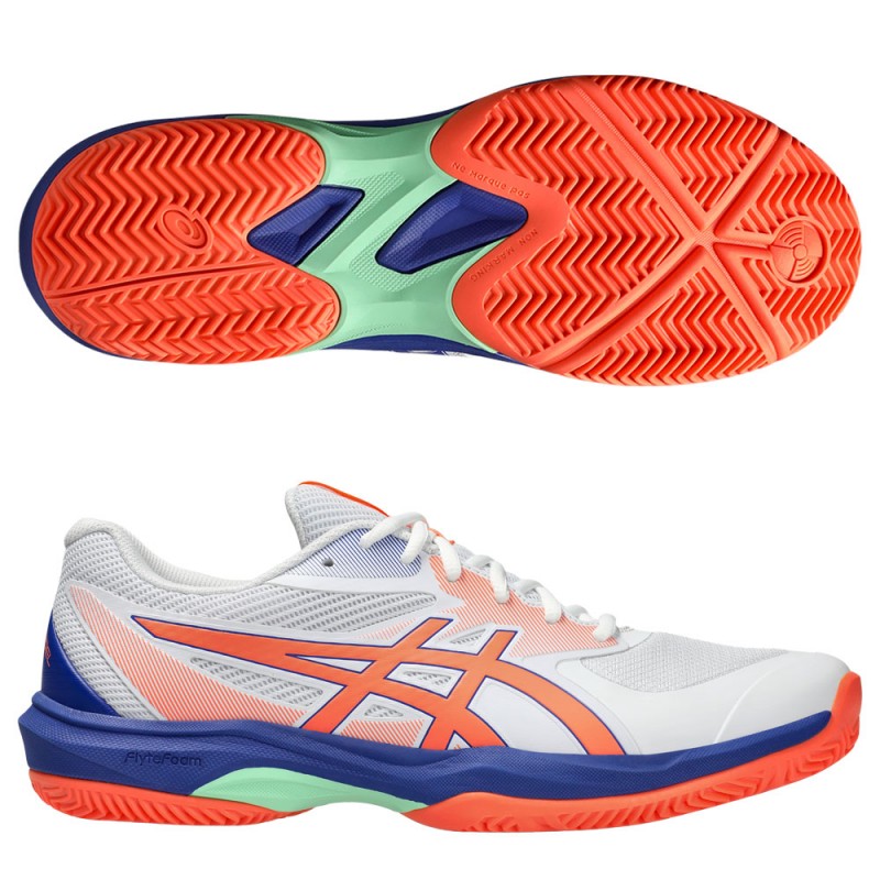 Asics Game FF Padel white vivid coral heren 2025 Asics Game FF Padel white vivid coral heren 2025