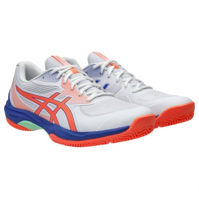 Asics Game FF Padel white vivid coral heren 2025