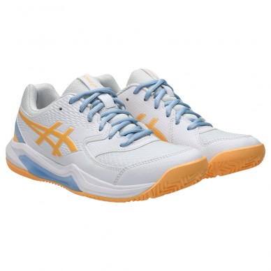 Asics Gel Dedicate 8 white orange glow dames 2025