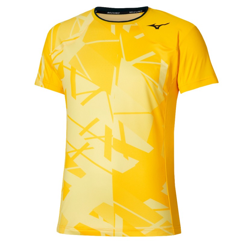Mizuno Daybreakers Shadow Graphic geel T-shirt