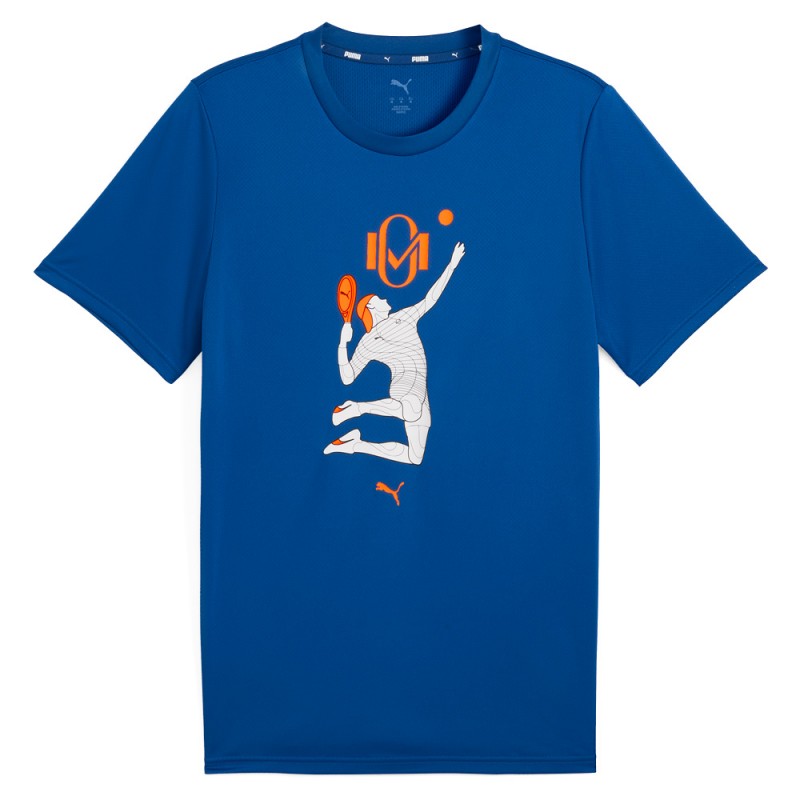 Puma Individual Momo Graphic blauw T-Shirt