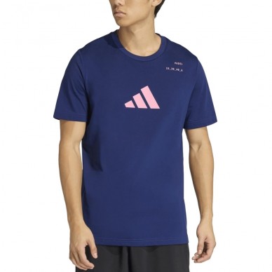 Adidas M Padel Cat donkerblauw T-shirt