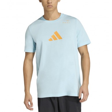 Adidas M Padel Cat blauw cyaan T-shirt