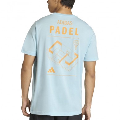 Adidas M Padel Cat blauw cyaan T-shirt