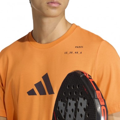 Adidas M Padel Cat oranje T-shirt