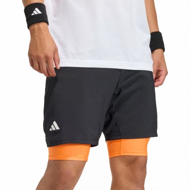 Adidas Club 2IN1 zwarte oranje short
