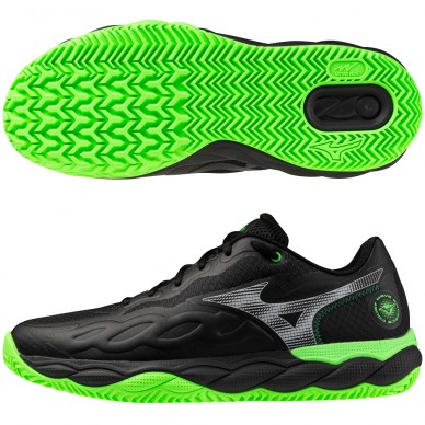 Mizuno Wave Enforce Court Padel black foliage green heren 2026