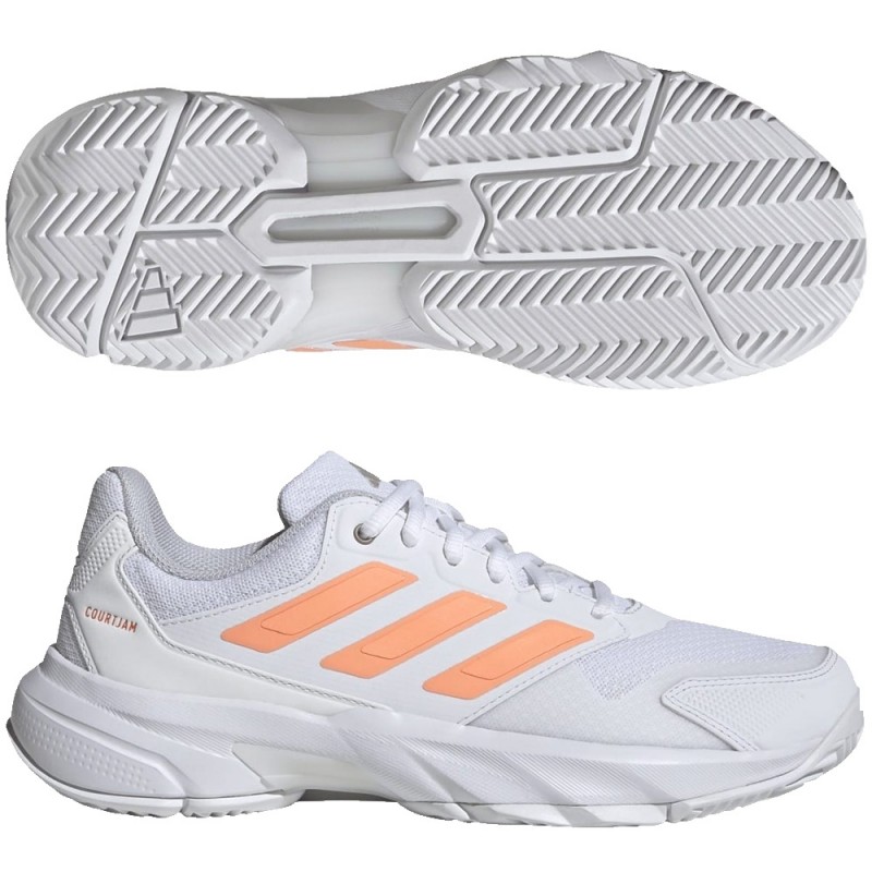 Adidas Padelschoenen Courtjam Control 3 W white beam orange 2026