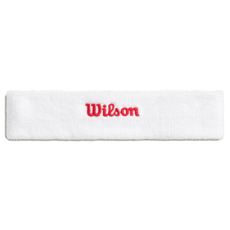 Hoofdband Wilson Terry wit grip met rood logo