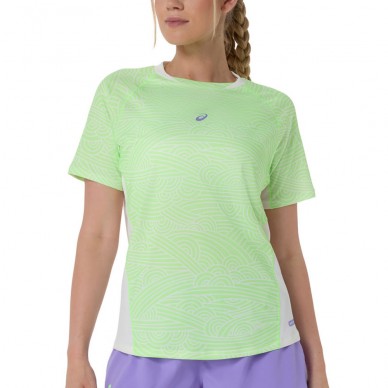 Asics Court All Over Print SS Top groen wit T-shirt