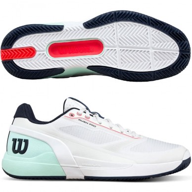Wilson Rush Pro 5 Clay white bay heren 2026
