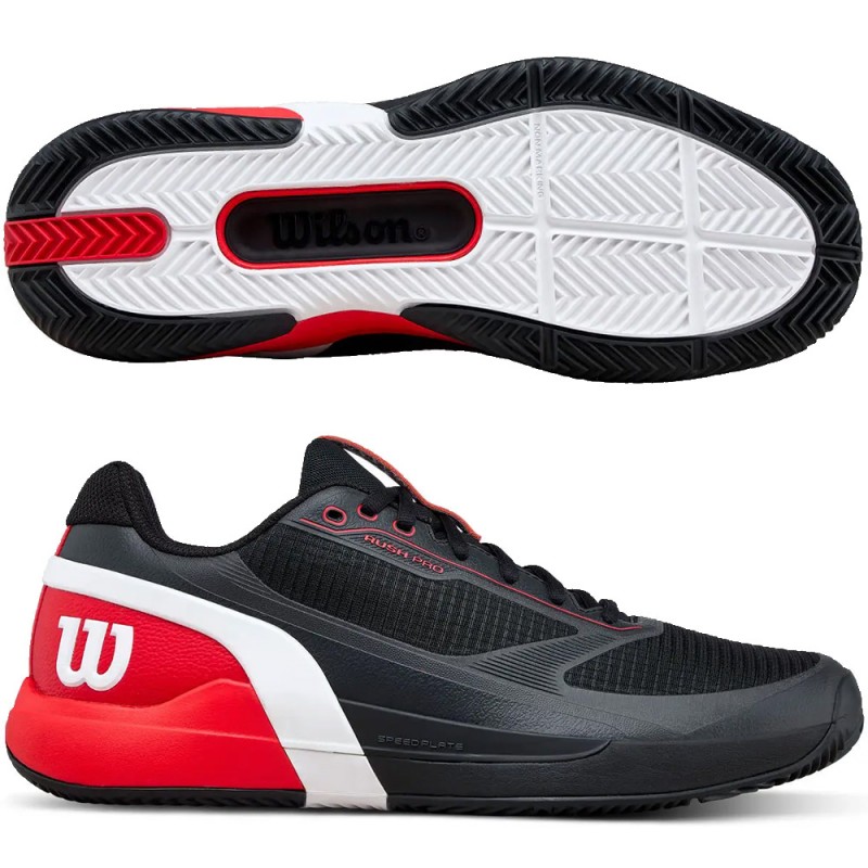 Wilson Rush Pro 5 Clay black red heren 2026