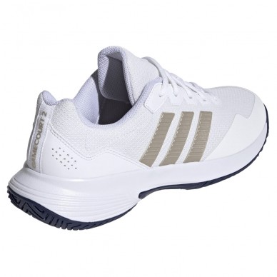 Adidas Gamecourt 2 M white metallic dark blue heren 2026