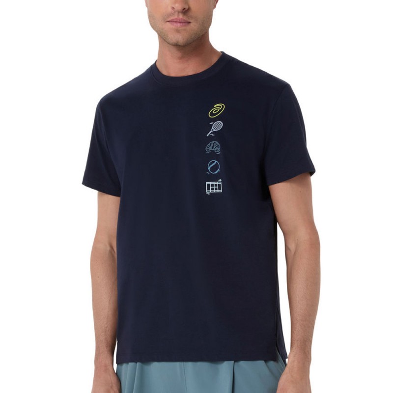 Asics Game Seasonal Graphic Tee middernacht blauw T-shirt