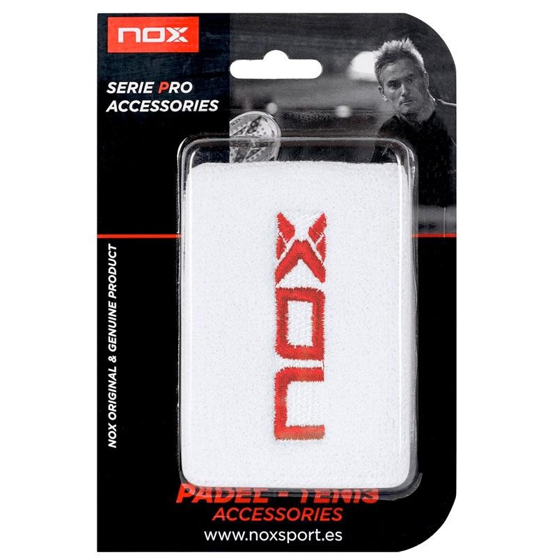 Muñequeras Nox Blancas Logo Rojo Muñequeras Nox Blancas Logo Rojo