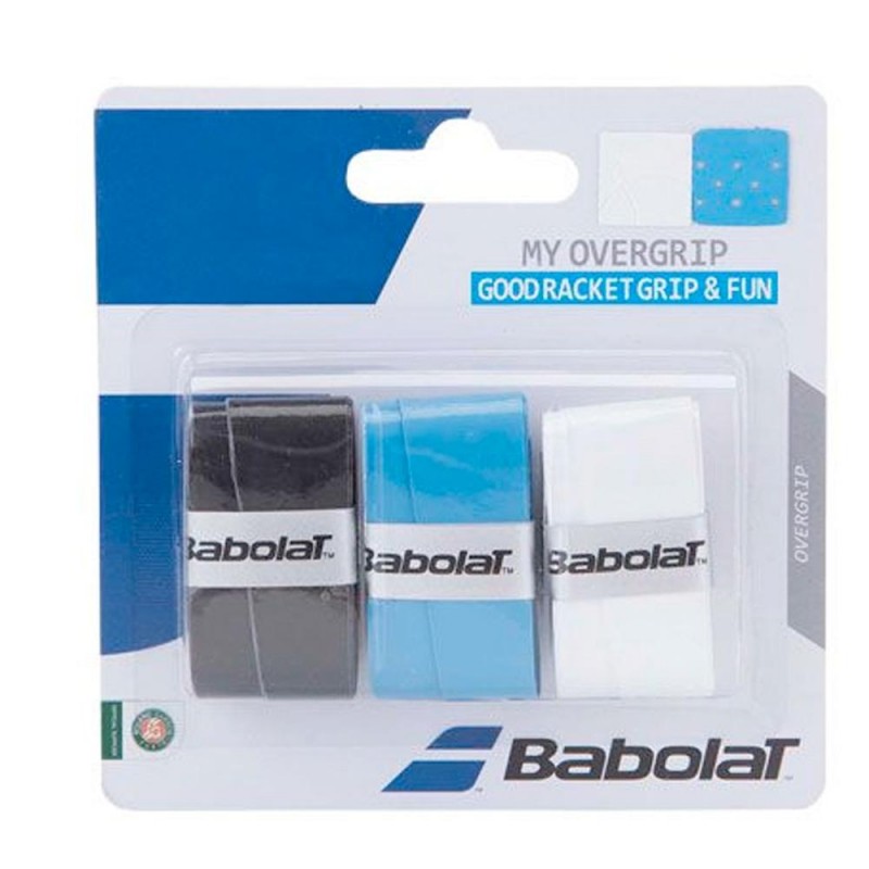 Overgrips Babolat My Overgrip x3 Black Blue White Overgrips Babolat My Overgrip x3 Black Blue White